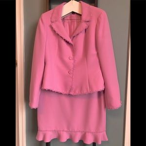 Nipon Pink Suit Skirt Set Barbiecore 2 Piece Size 8